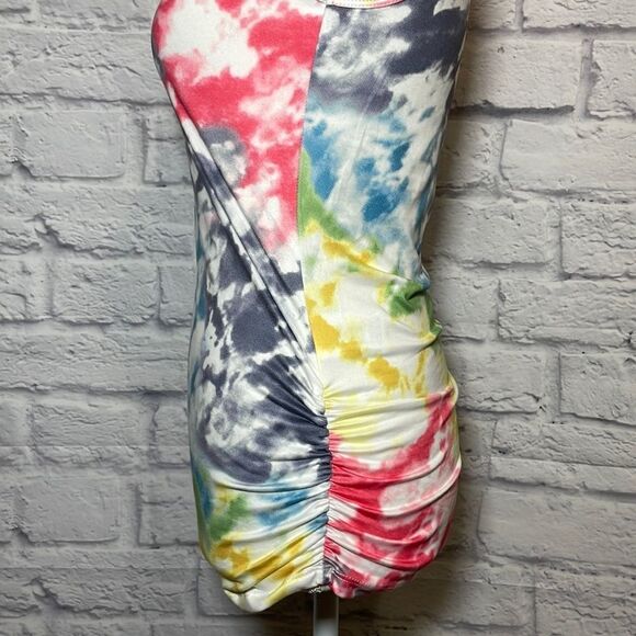 WAREHOUSE One Tie Dye Side Ruched Tank Size Extra Small - Picture 5 of 12